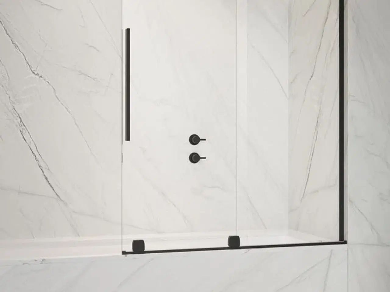 Billede 1 - FJS7210-H Faro 72 Skydedør badekar væg løsning 1000mm sort, ny