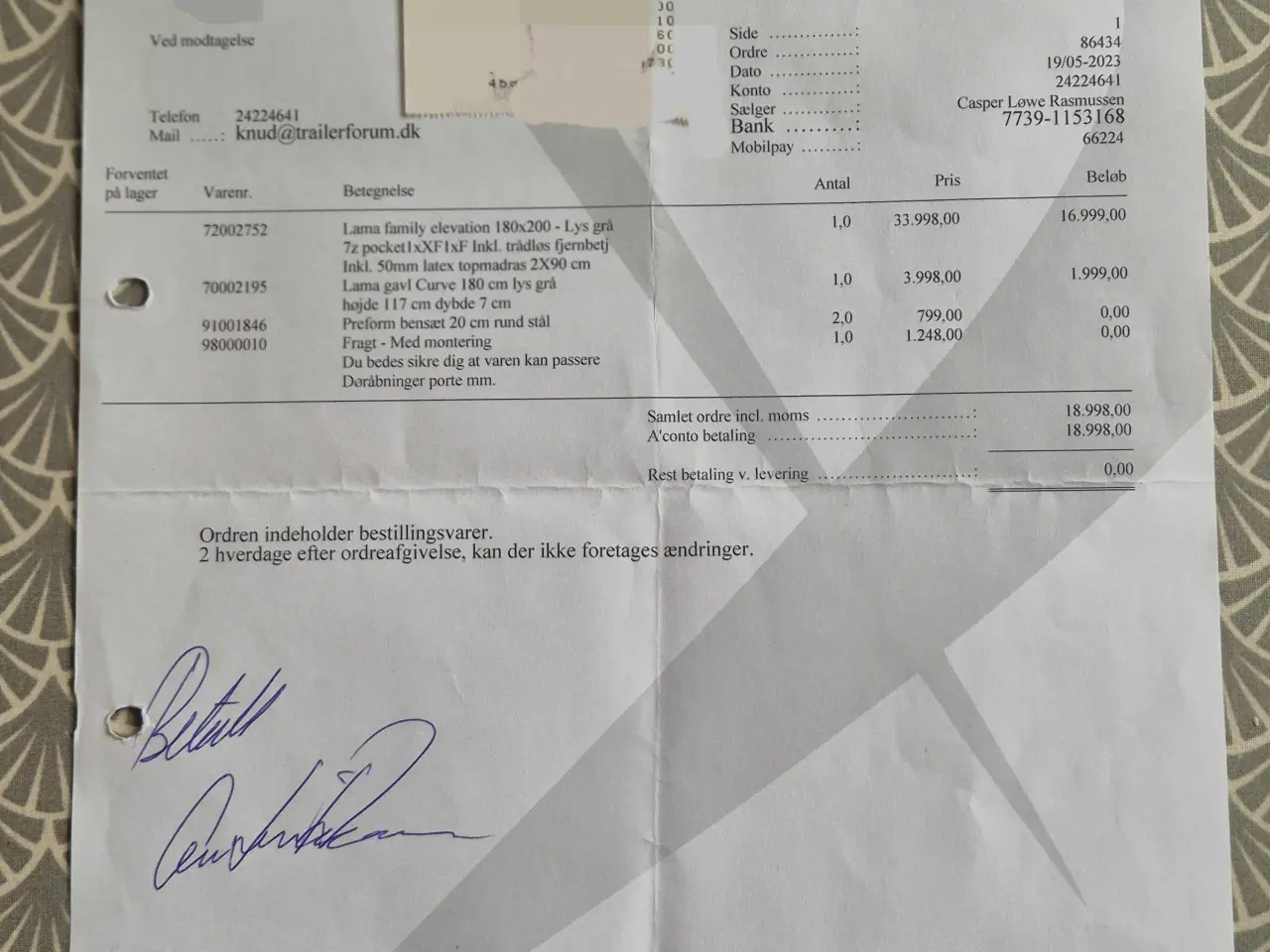 Billede 5 - Flot elevationsseng 180x200