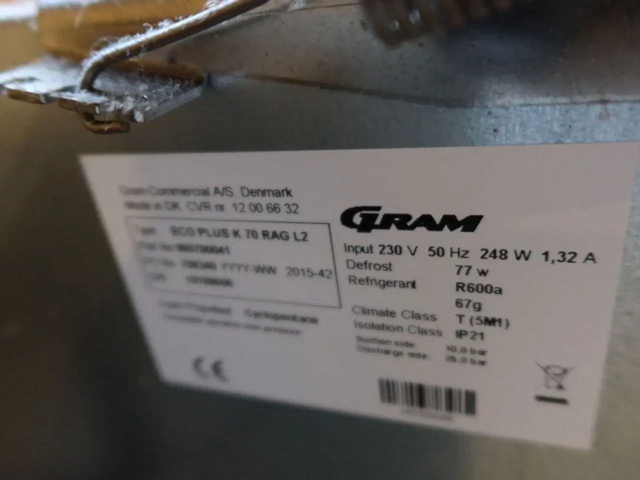 Billede 4 - Køleskab GRAM ECO PLUS K 70 RAG L2