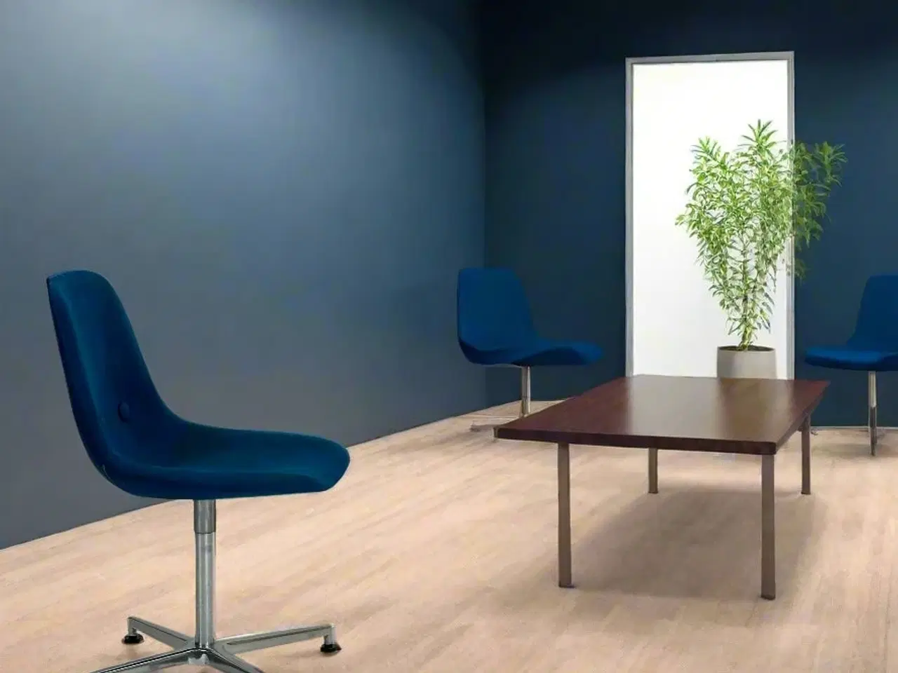 Billede 2 - Erik Jørgensen Eyes EJ 2-XU Armchair Stol – Blå med Krom Stel