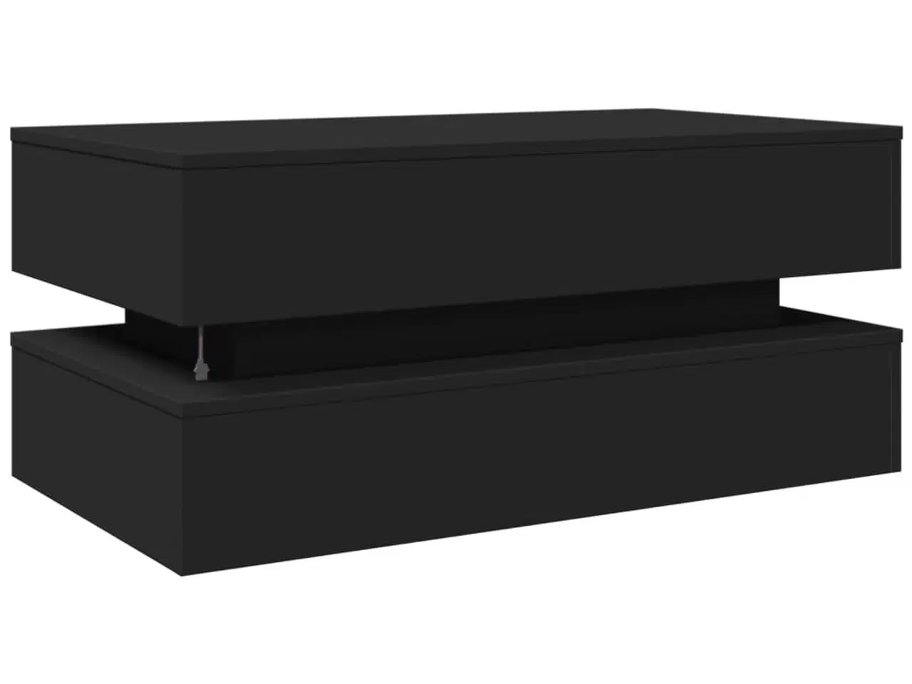 Billede 9 - Sofabord med LED-lys 90x50x40 cm sort