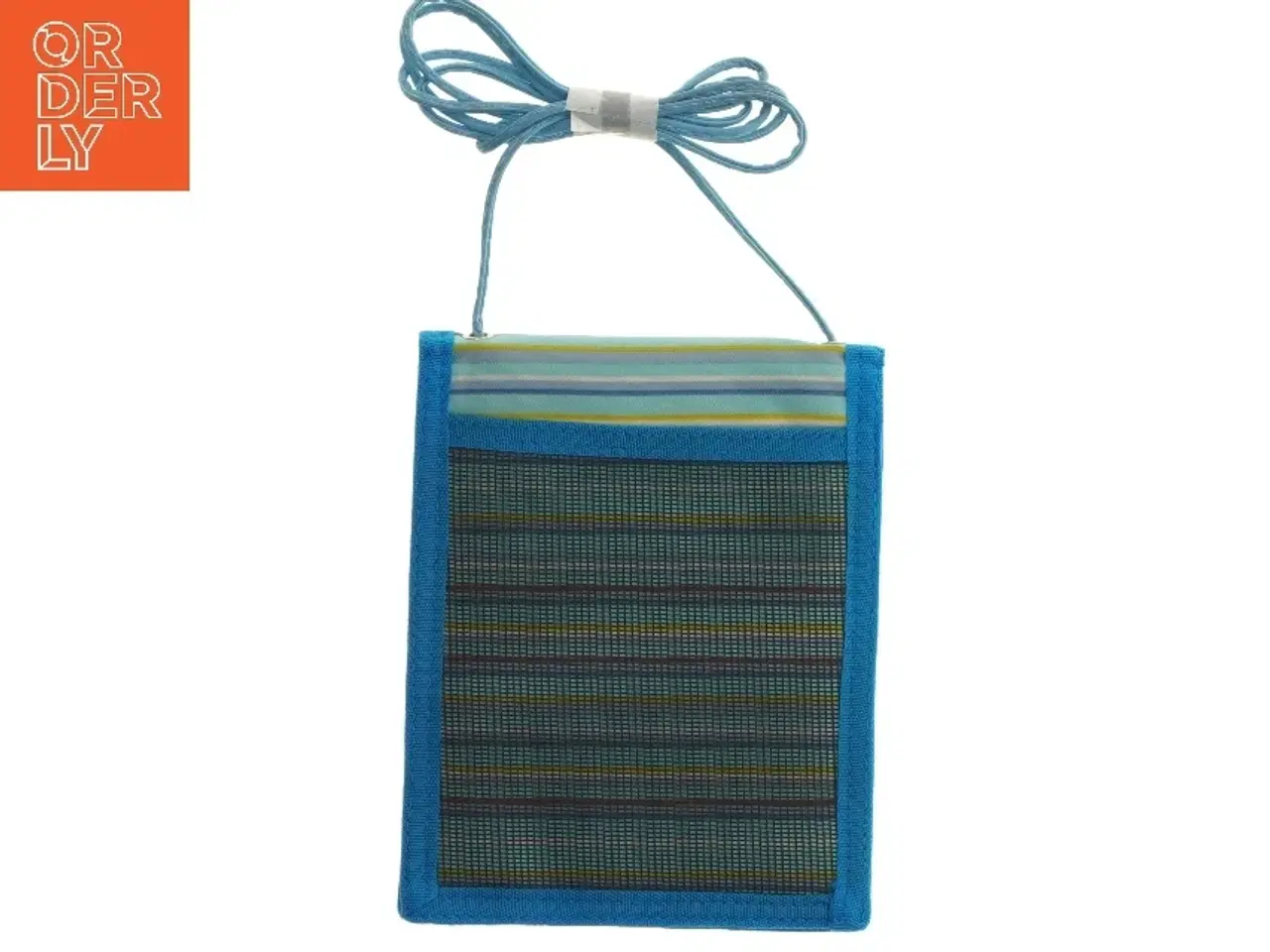 Billede 2 - Blå stribet pengekat (str. 17x13,5 cm)