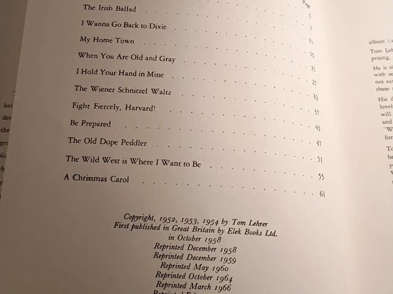 Billede 3 - Tom Lehrer songbook