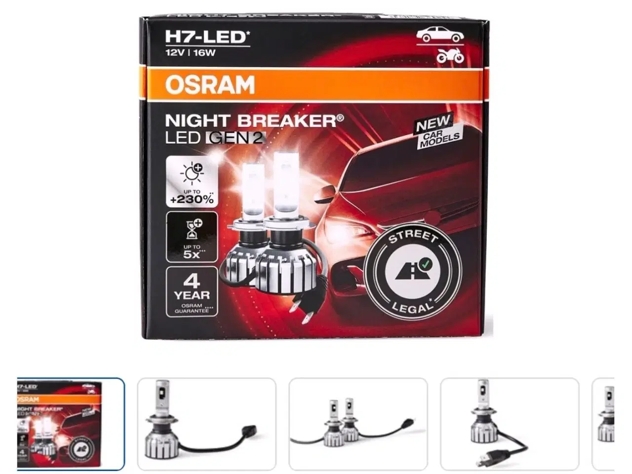 Billede 2 - Helt nye Osram H7 Night Breaker LED Gen2
