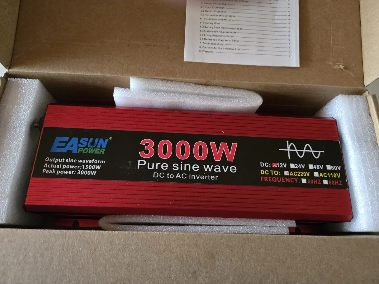 Billede 1 - omformer  12v dc til 220v ac pure sinus 