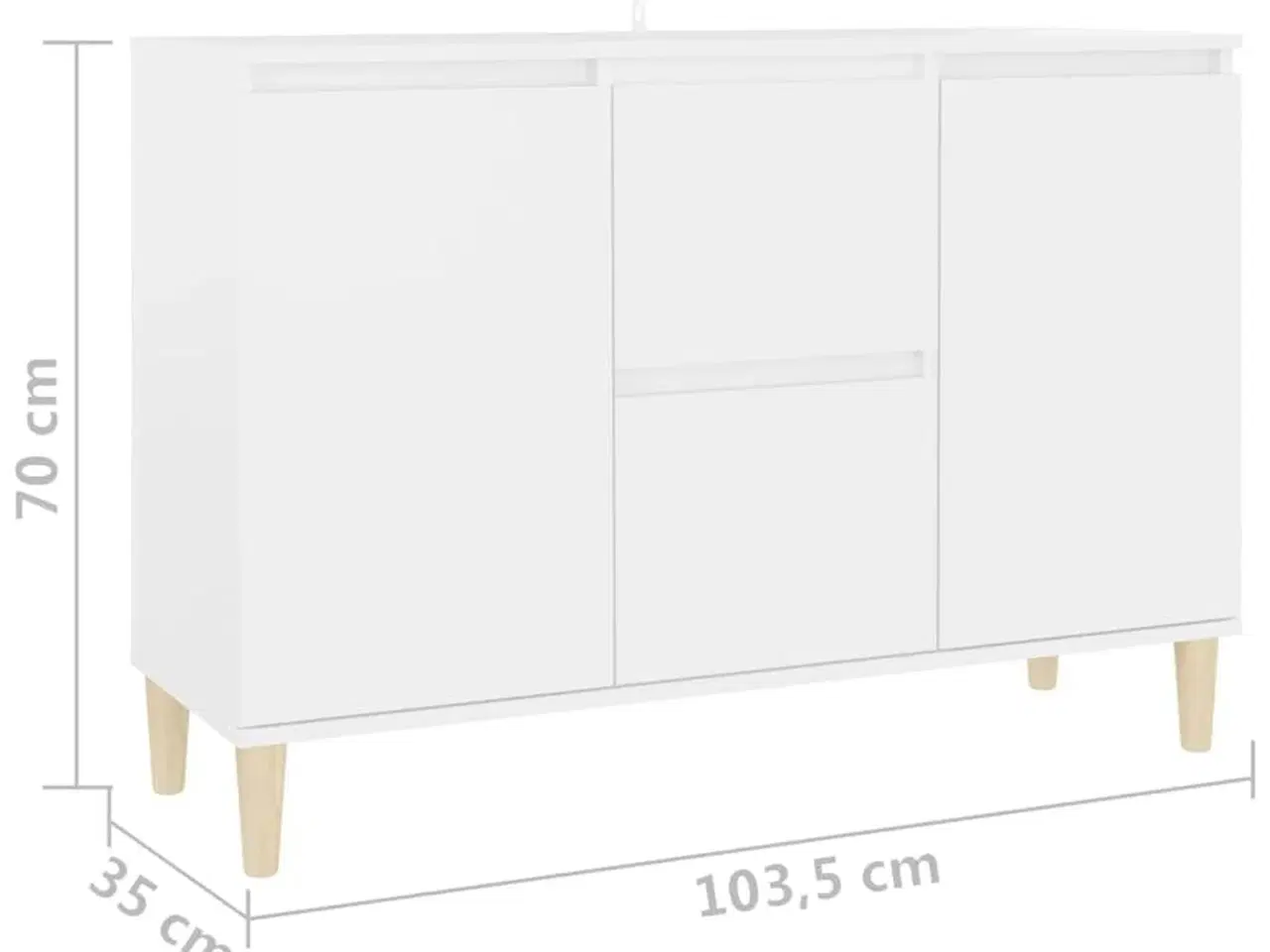 Billede 7 - Skænk 103,5x35x70 cm spånplade hvid