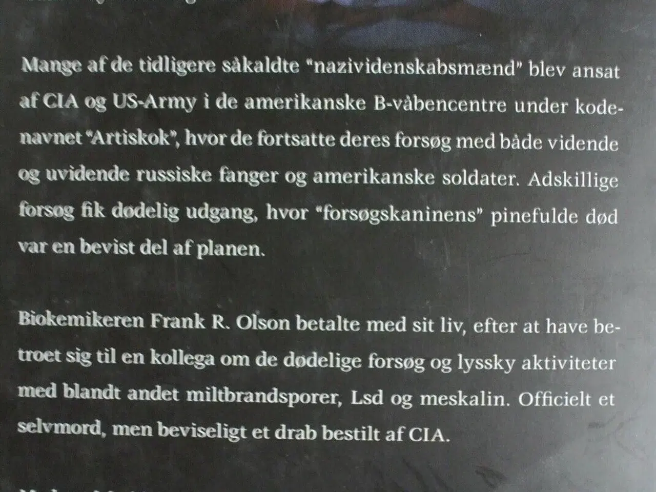 Billede 3 - cias hemmelige forsøg med mennesker - kodenavn , a