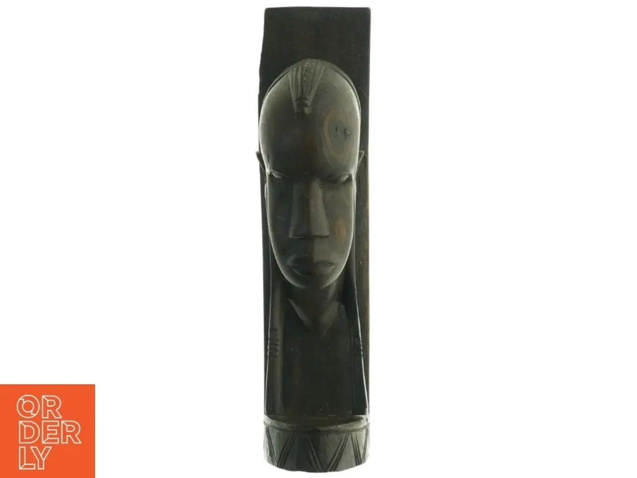 Billede 2 - Træskulptur af menneskeansigt (str. 24. x 6 cm)