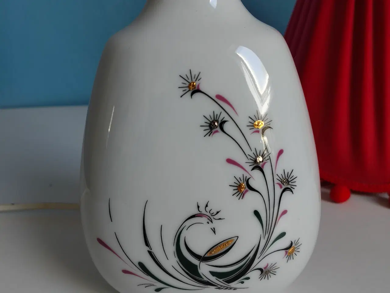 Billede 3 - Merry’s Design lampe – dansk hånddekoreret