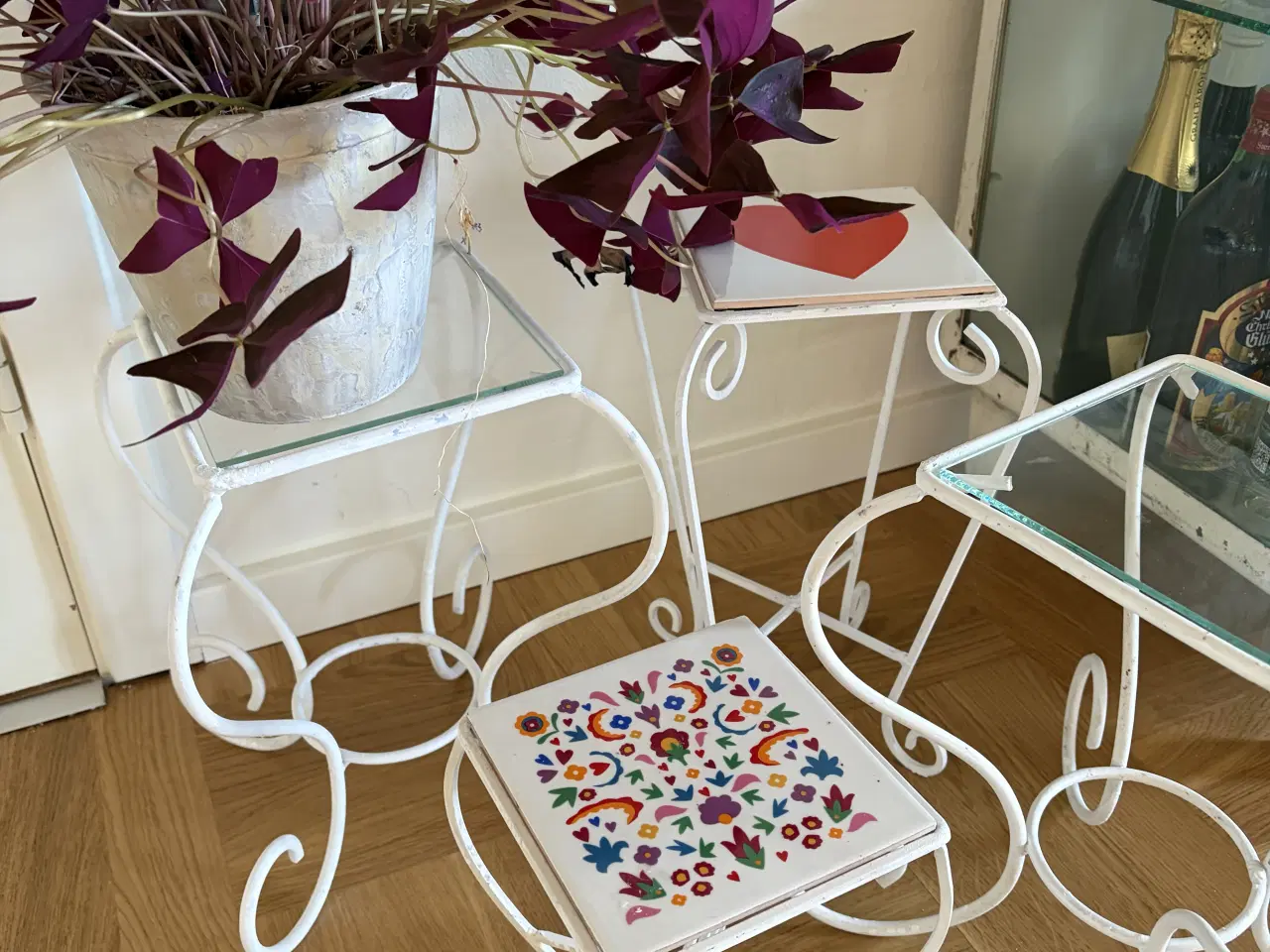Billede 5 - Blomsterbord metal hvide