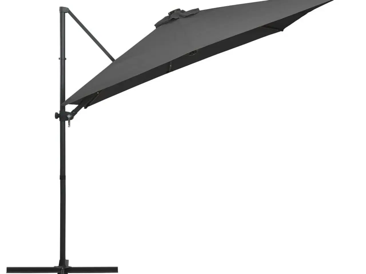 Billede 4 - Hængeparasol med LED-lys og stålstang 250x250 cm antracitgrå