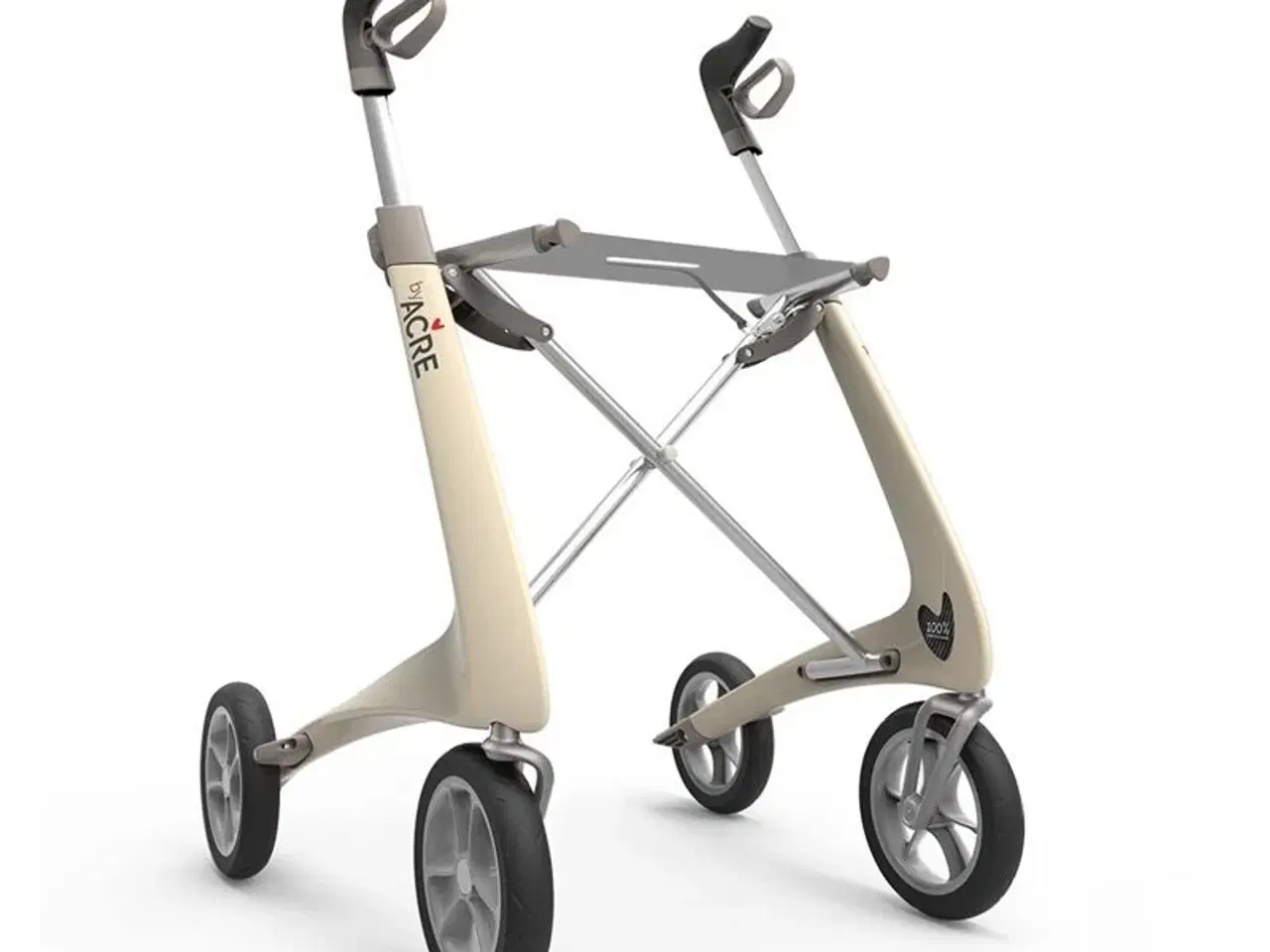 Billede 1 - Rollator - ByACRE Carbon Ultralight - Cremehvid - WIDE/KOMFORT