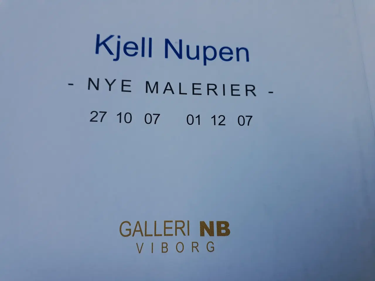 Billede 2 - Kjell Nupen Katalog - Nye Malerier 