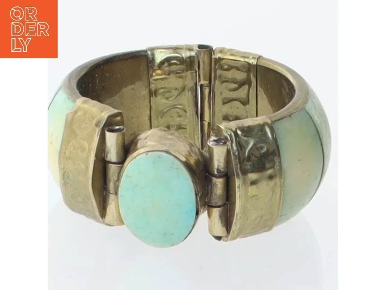 Billede 1 - Vintage armbånd med turkis sten (str. Ø 6 cm)