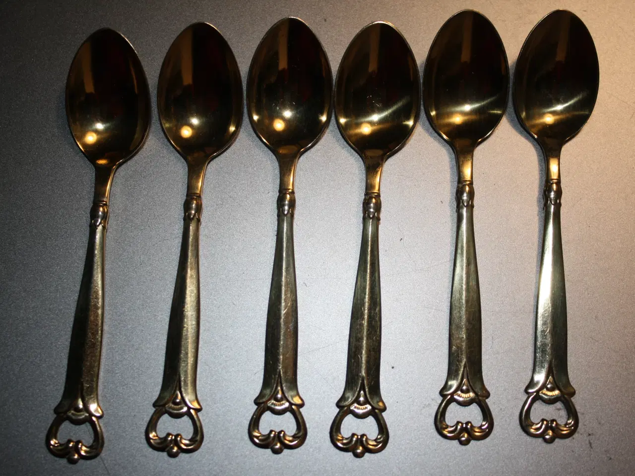 Billede 2 - 6 forgyldte kaffeskeer