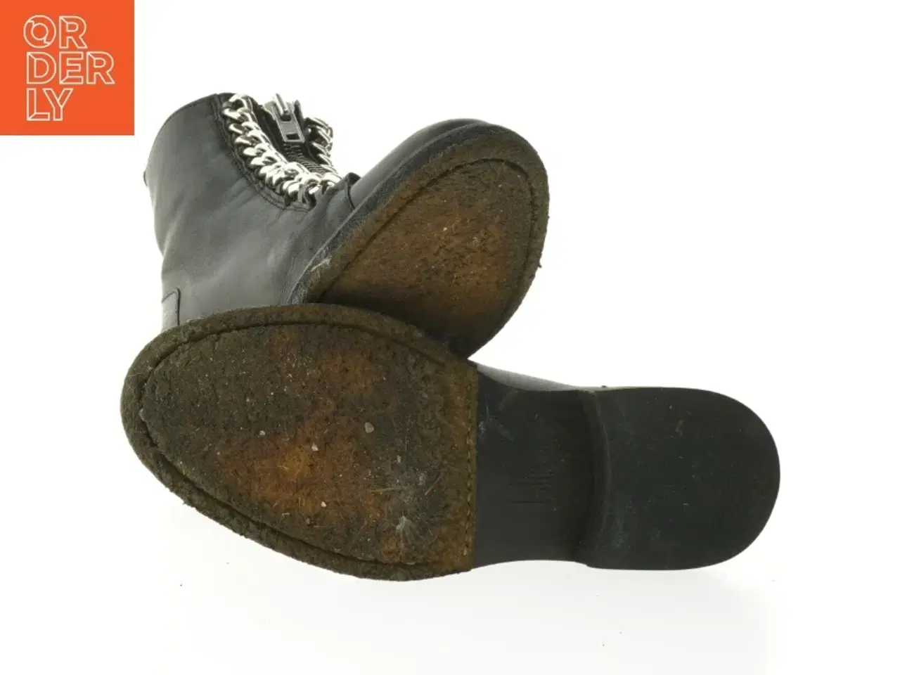 Billede 3 - Sort støvler med kædedetaljer fra Billi Bi (str. 38 )