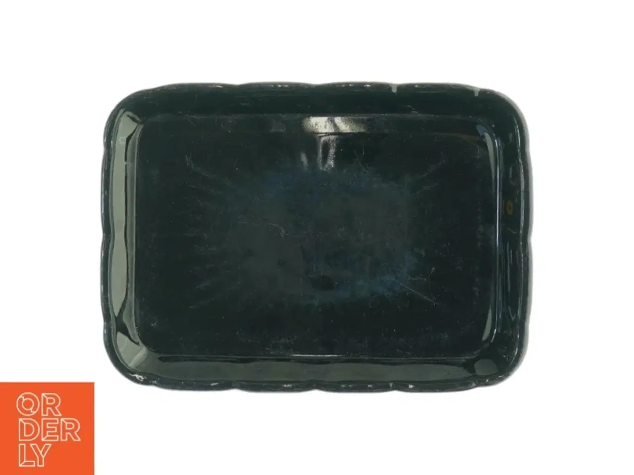Billede 2 - Smørklokke i glas med sort bund(str. 20 x 14 x 12 cm)