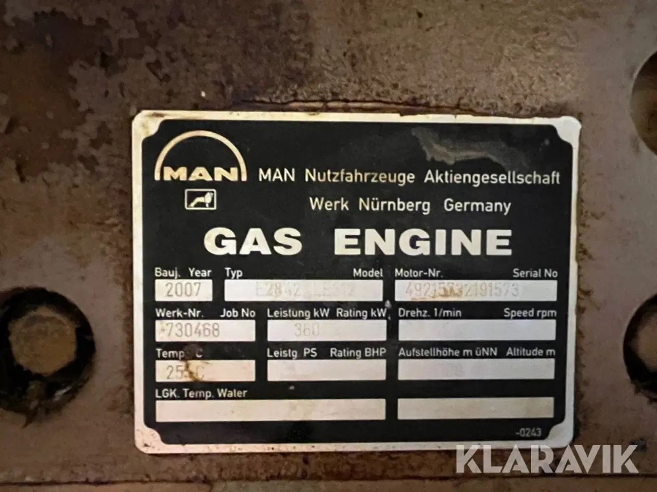 Billede 5 - Generator Nissen/MAN E2842LE312 Biogas/diesel
