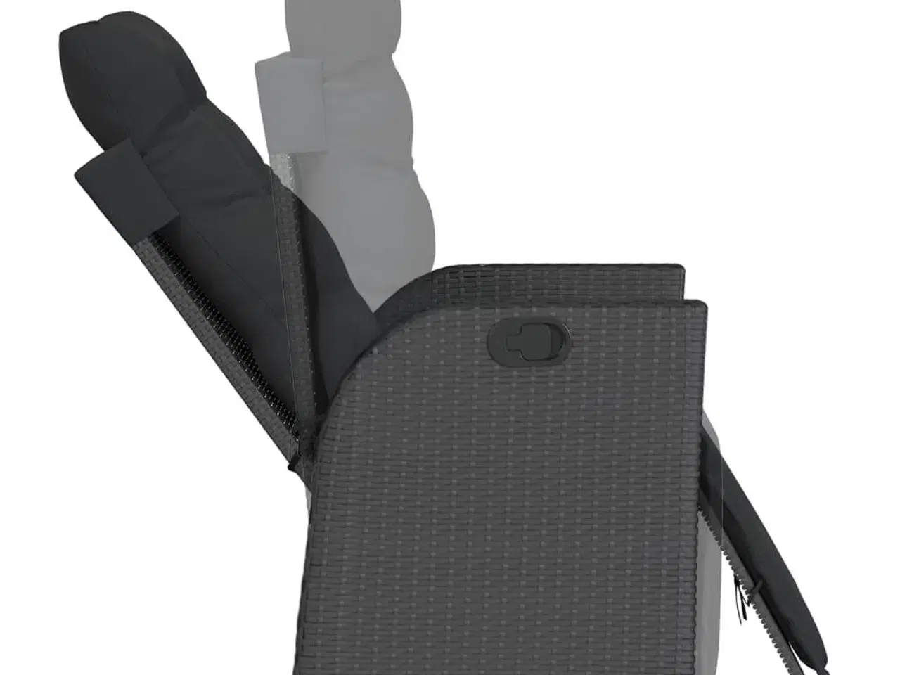 Billede 8 - Havestole 2 stk. med lænefunktion og fodstøtte polyrattan sort