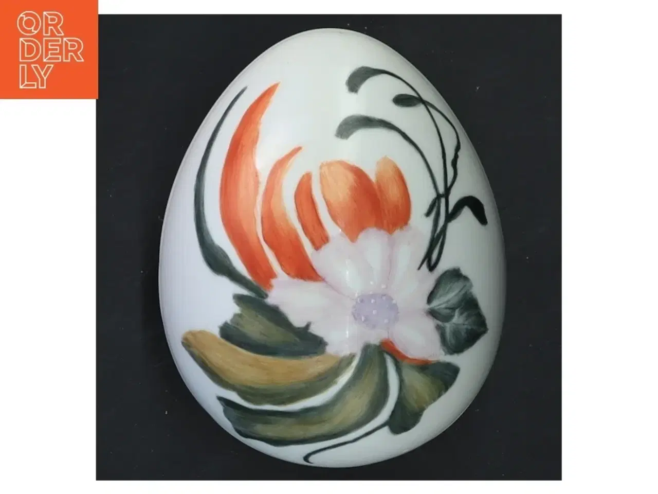 Billede 1 - Lågkrukke med blomster motiv (str. 11x7,5 cm)