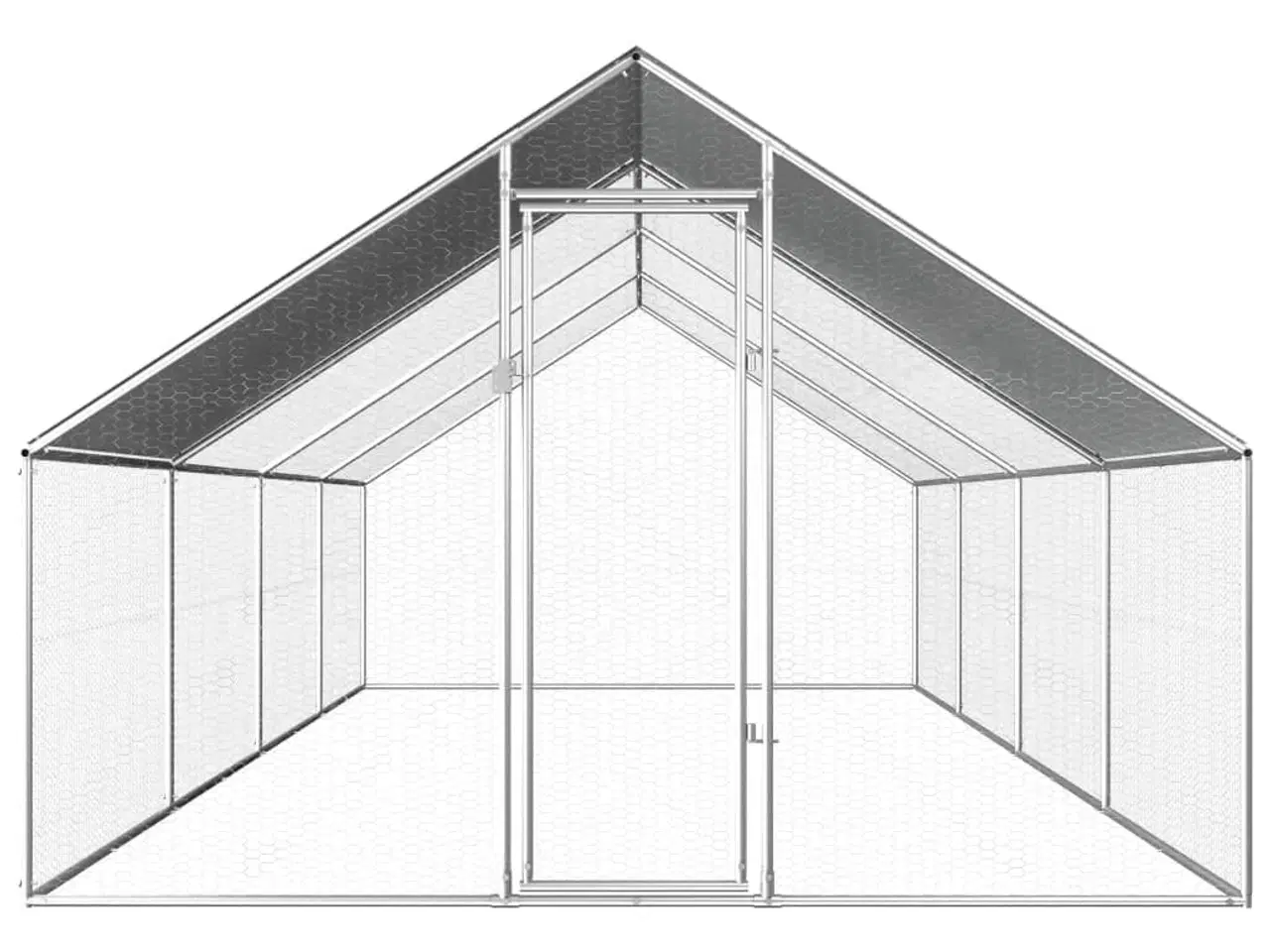 Billede 2 - Udendørs hønsebur 2,75x8x1,92 m galvaniseret stål