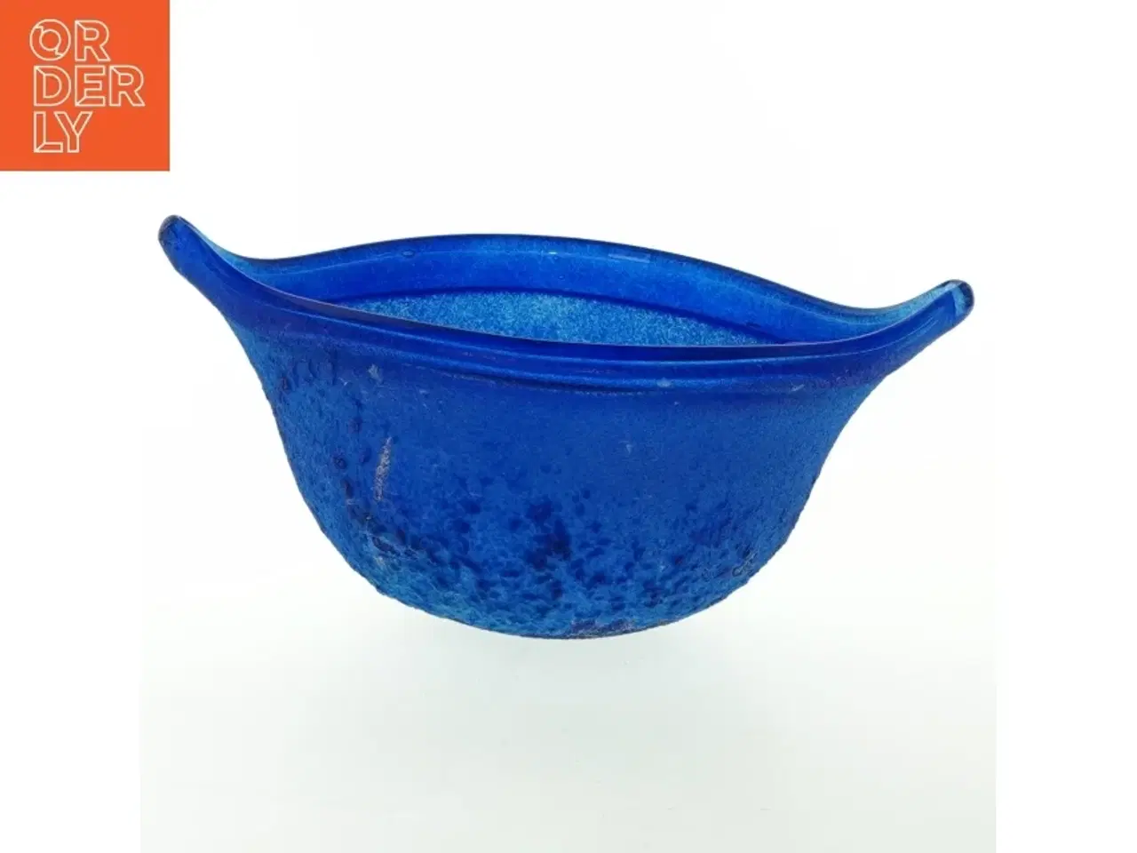 Billede 1 - Blå glas skål (str. Ø. 20 cm)