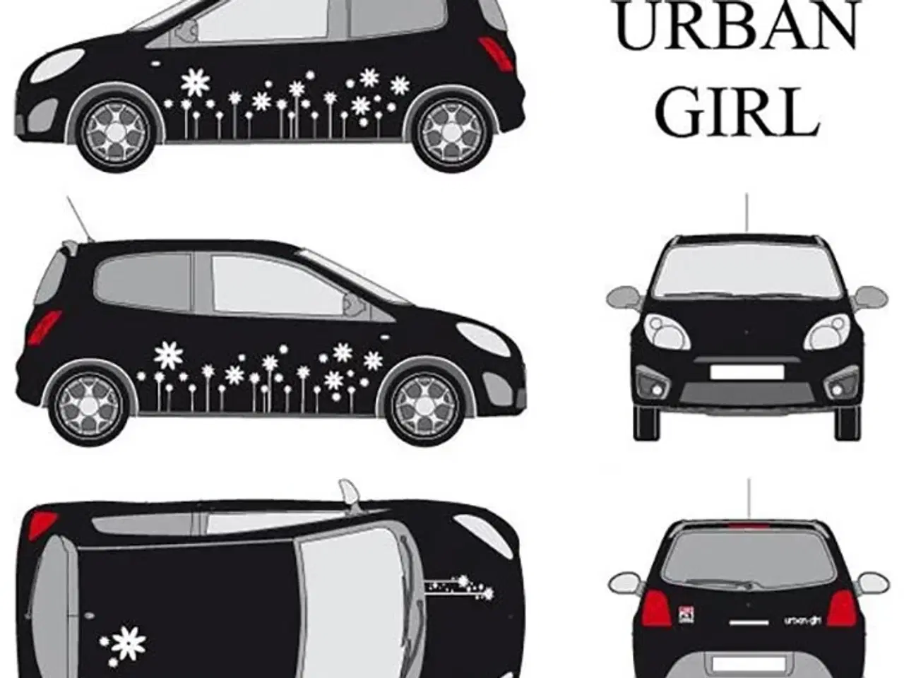Billede 1 - Car deco "urban girl" - hvid