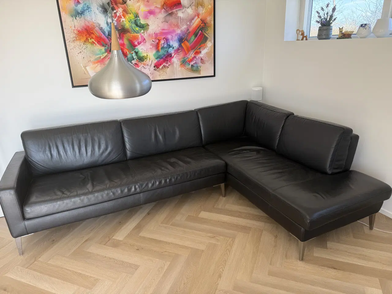 Billede 3 - Italiensk lædersofa med Open end
