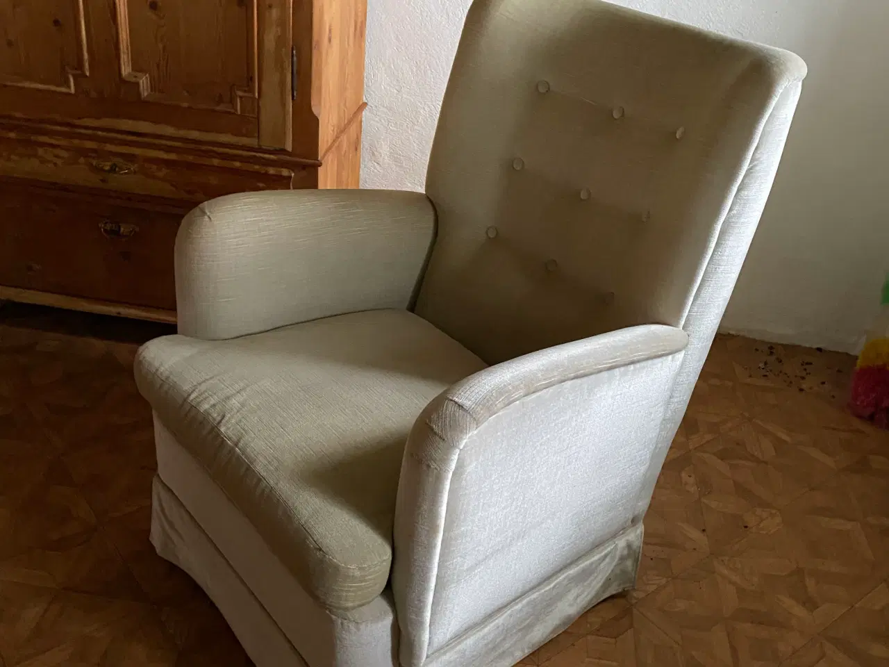 Billede 1 - Fin gammel velour lænestol