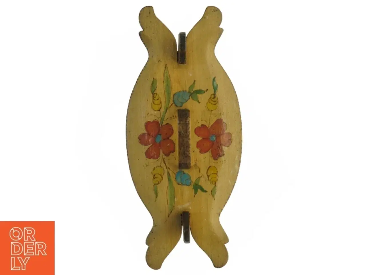 Billede 4 - Antik svensk håndlavet almue malet blomster mad tejne. Træ æske madkasse (str. 29 x, 12 cm)