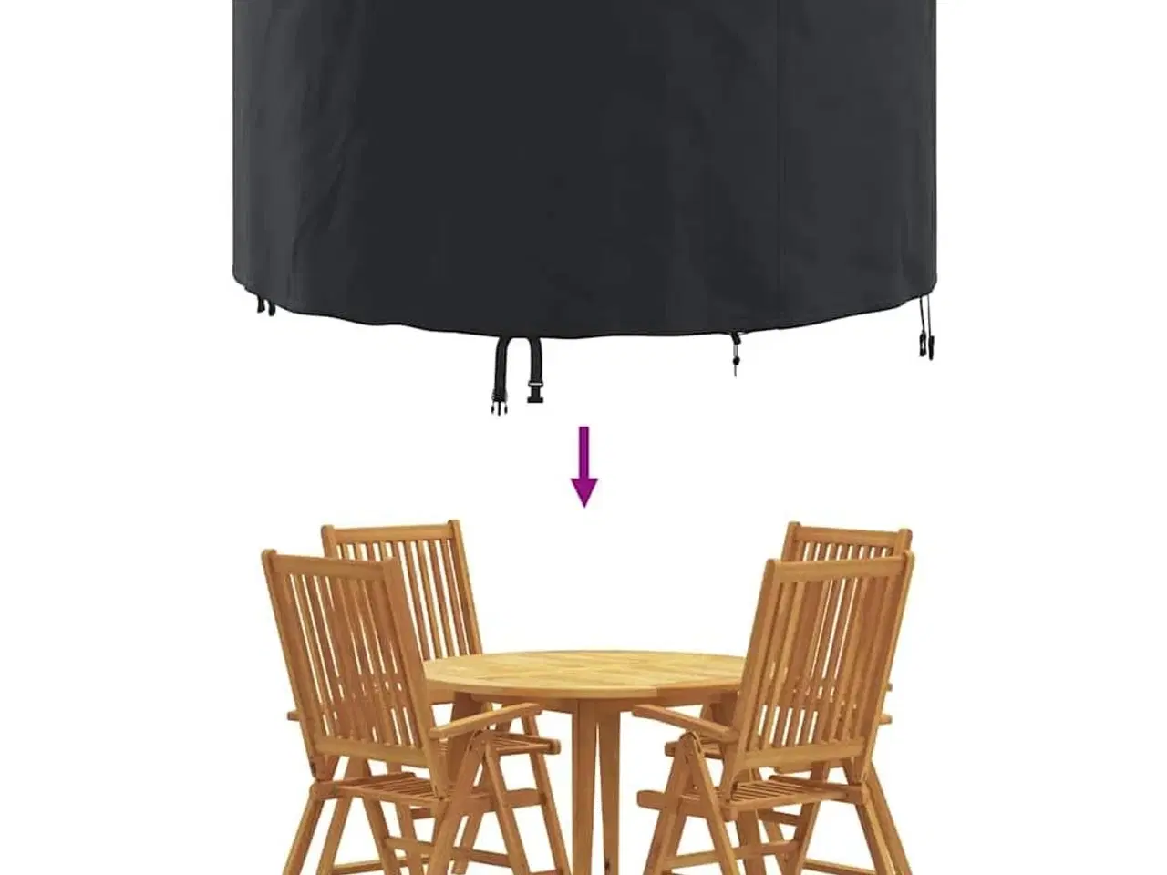 Billede 7 - Overtræk til havemøbler Sort 128 x 128 x 71 cm 420D stof