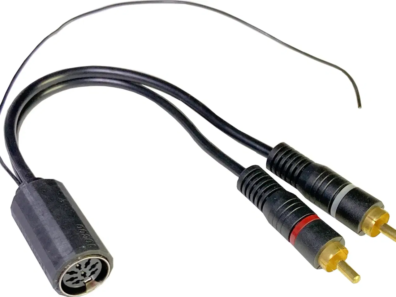 Billede 1 - B&O connector. DIN til RCA med stelledning.