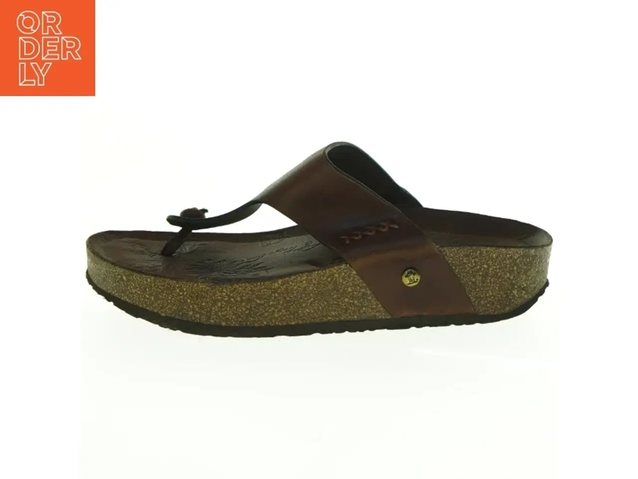 Billede 1 - Brune læderklipklapper (str. 39)