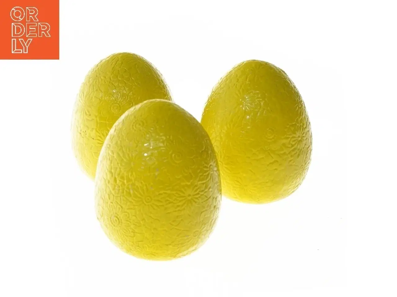 Billede 1 - Dekorative gule æg (str. 3 stk 12,5 cm)