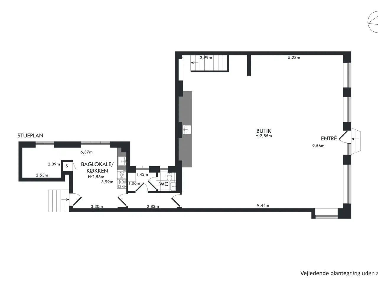 Billede 10 - 142 m² flot hjørnebutik med 100 m² kælder