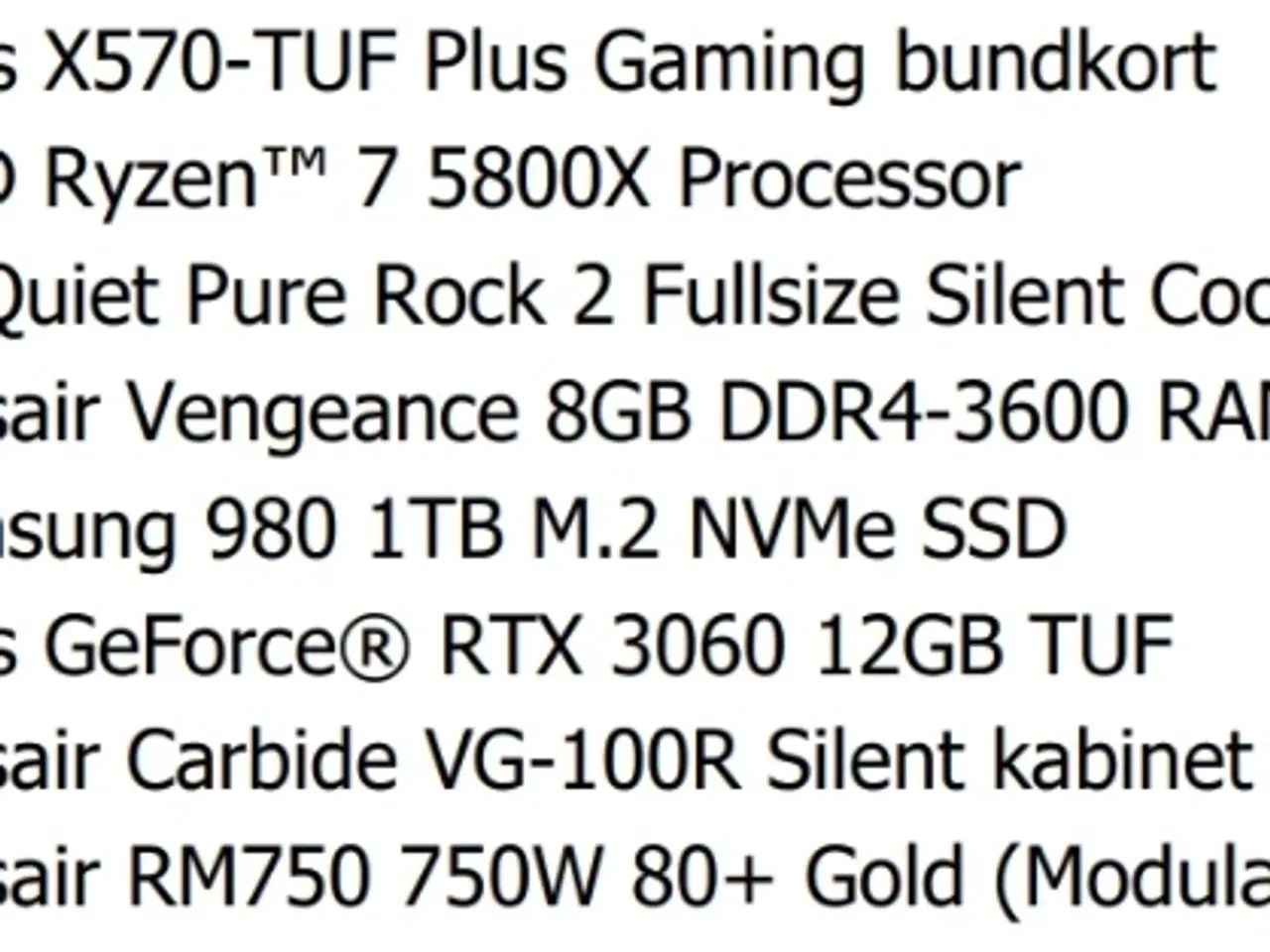 Billede 2 - Gamer computer inkl 2 skærme, RTX 3060 12GB TUF
