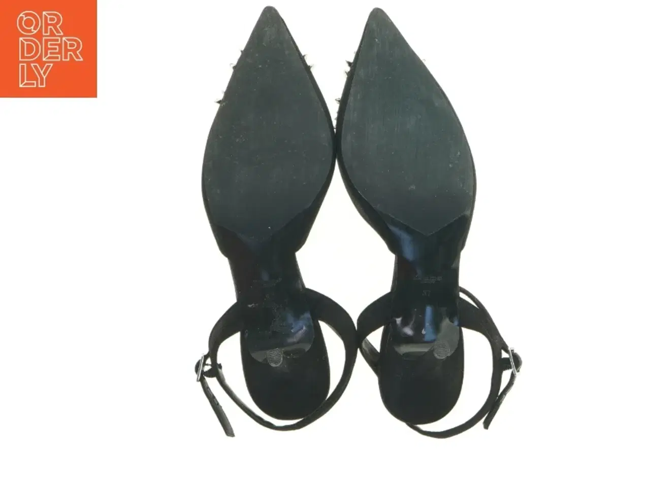 Billede 4 - Sorte hælsko med dekoration fra Dune London (str. 37)