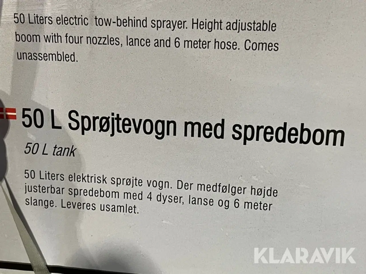 Billede 8 - Sprøjte med vogn TROLLA 12023-12052 tank 50 liter med 4 dyser