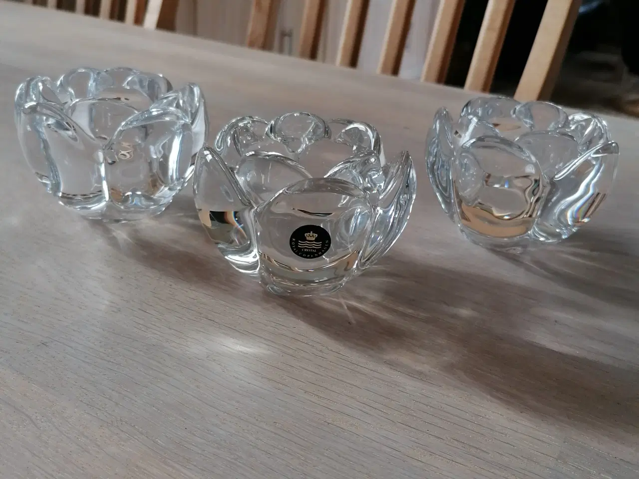 Billede 1 - Royale Copenhagen Crystal Lotus stager 3 stk.