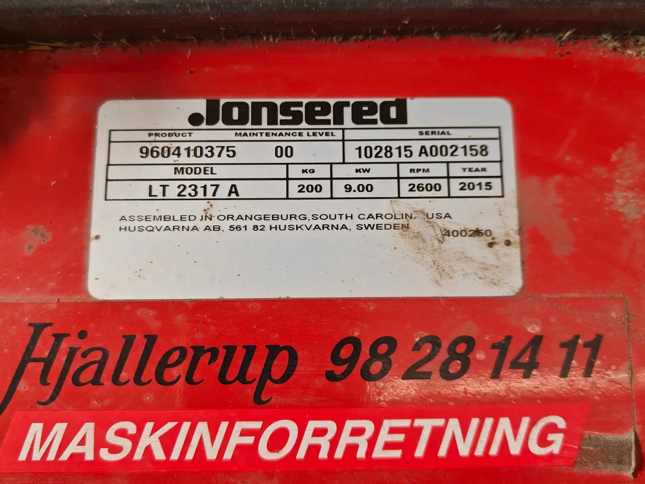 Billede 3 - Reserveret ...Plæneklipper jonsered 42 tommer