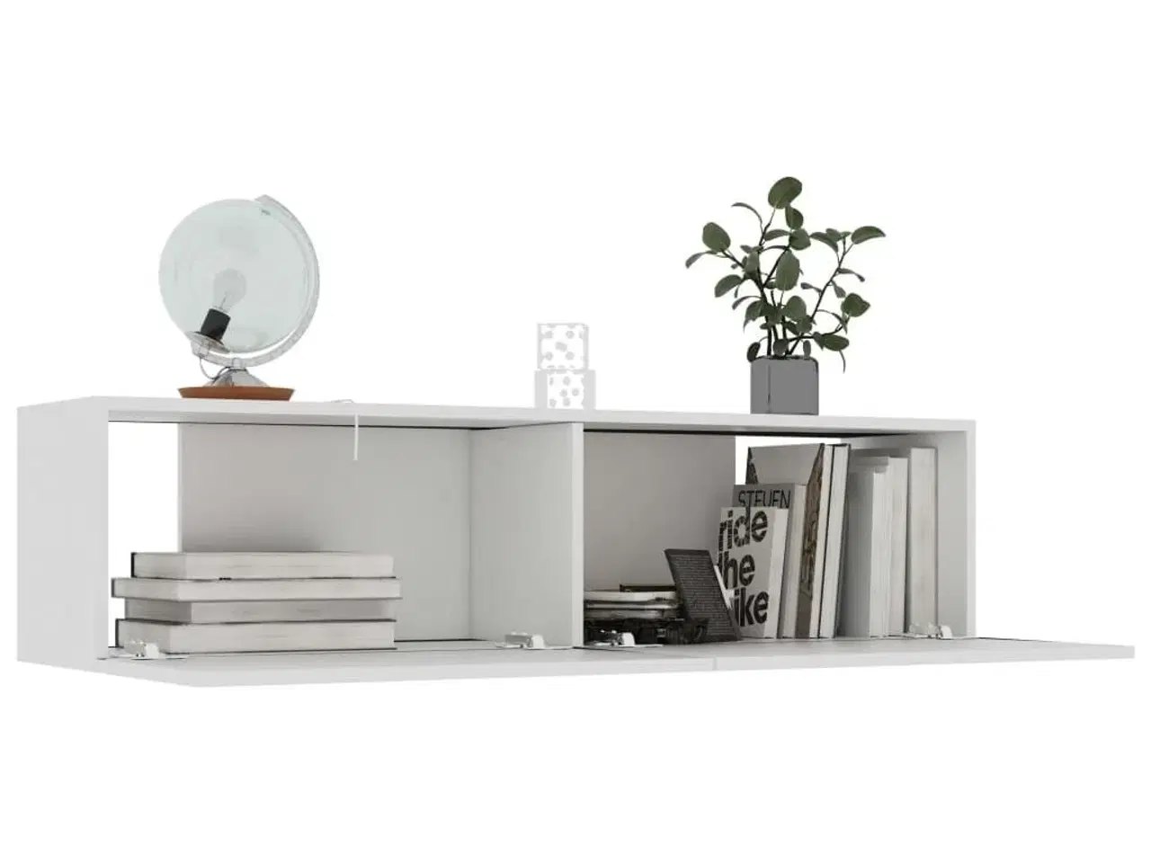 Billede 2 - Tv-skab 120x30x30 cm konstrueret træ hvid