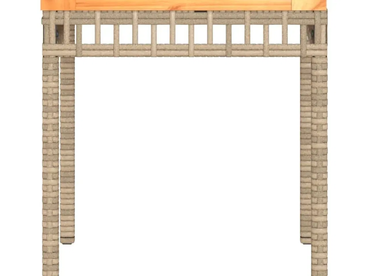 Billede 4 - Havebord 38x38x42 cm polyrattan og akacietræ beige