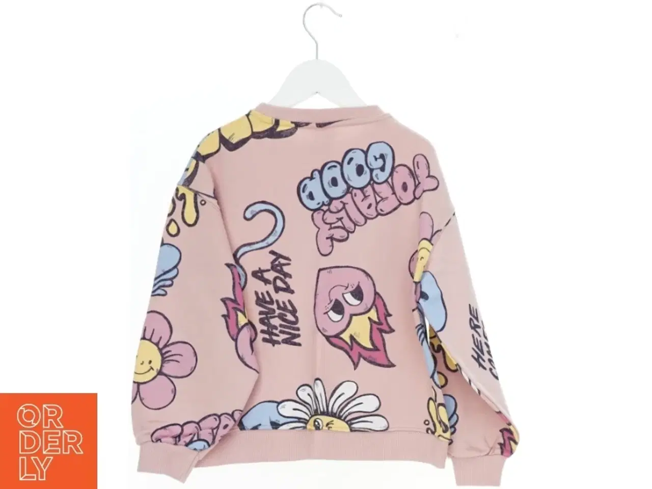 Billede 2 - Lyserød sweatshirt med tegneserieprint fra Zara (str. 134)