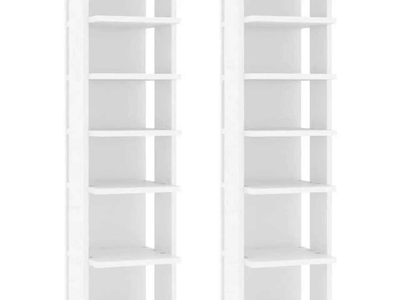 Billede 2 - Skoskabe 2 stk. 27,5x27x102 cm konstrueret træ hvid
