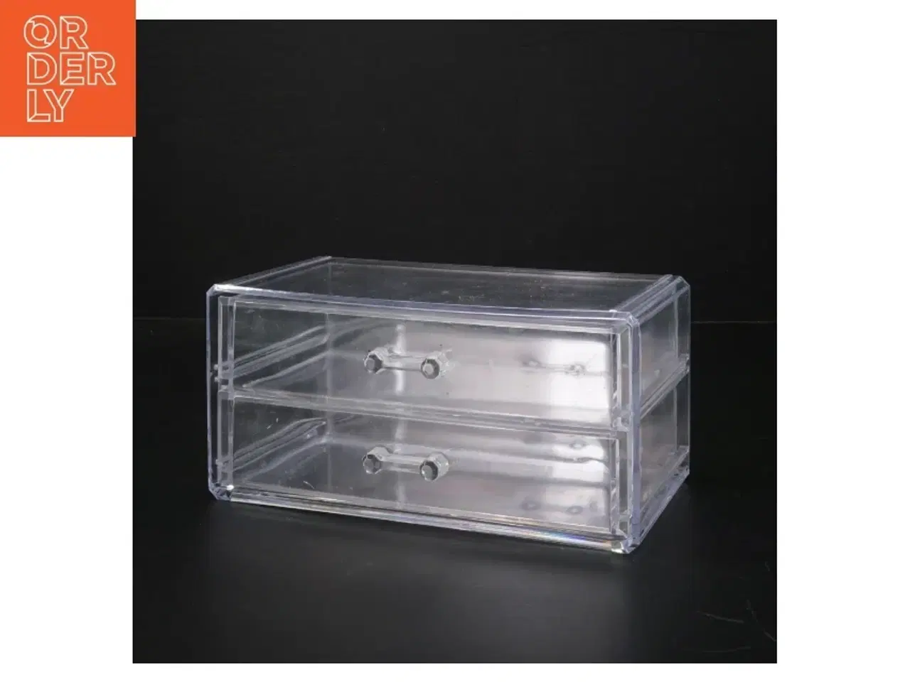 Billede 1 - Transparent opbevaringsboks med to skuffer (str. 18,5 x. 10 cm)
