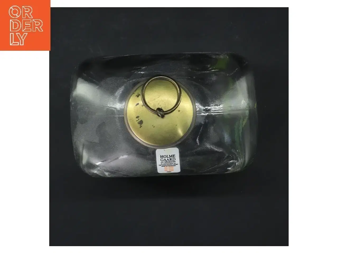 Billede 2 - Glasflaske med låg fra Holmegaard (str. 18 cm)