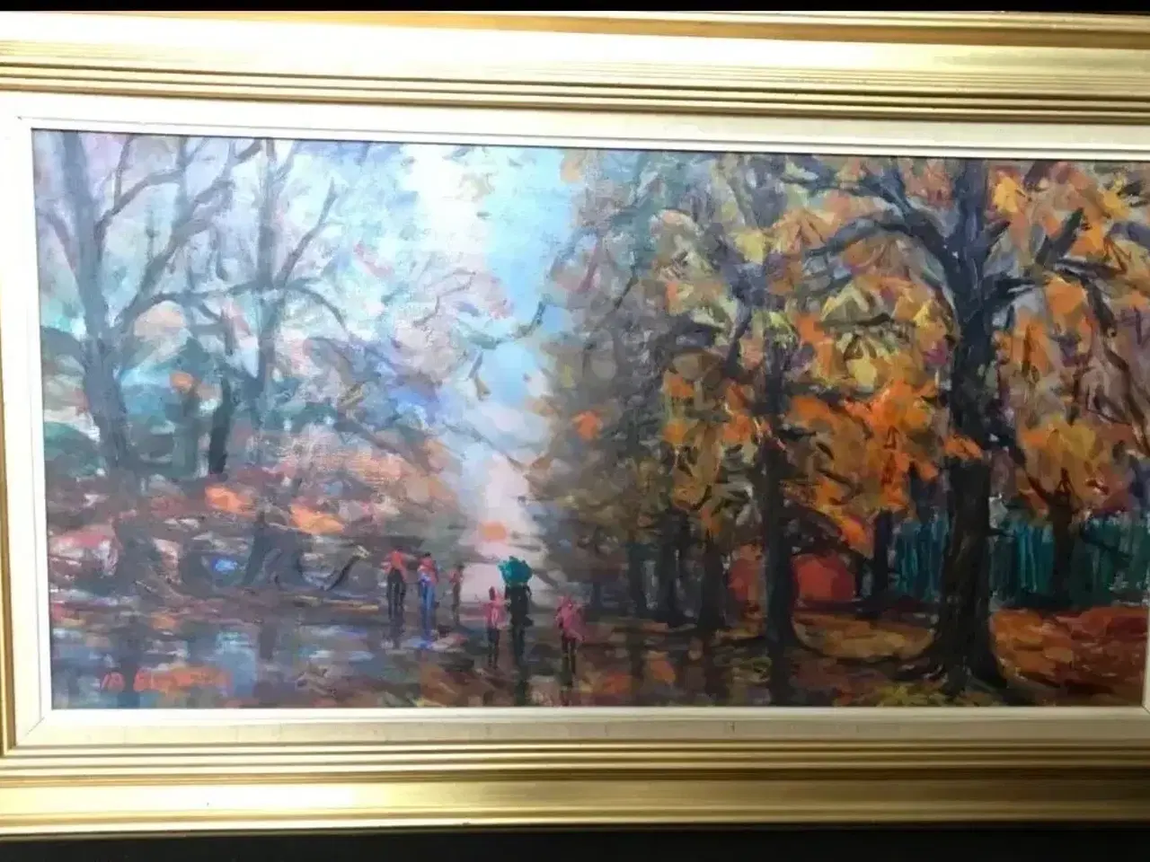 Billede 1 - Oliemaleri, Ib Eisner, motiv: Dyrehavsbakken