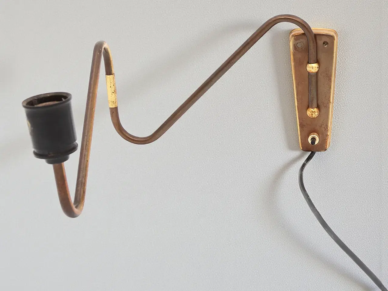 Billede 7 - Fleksibel dansk væglampe i messing 1955–60
