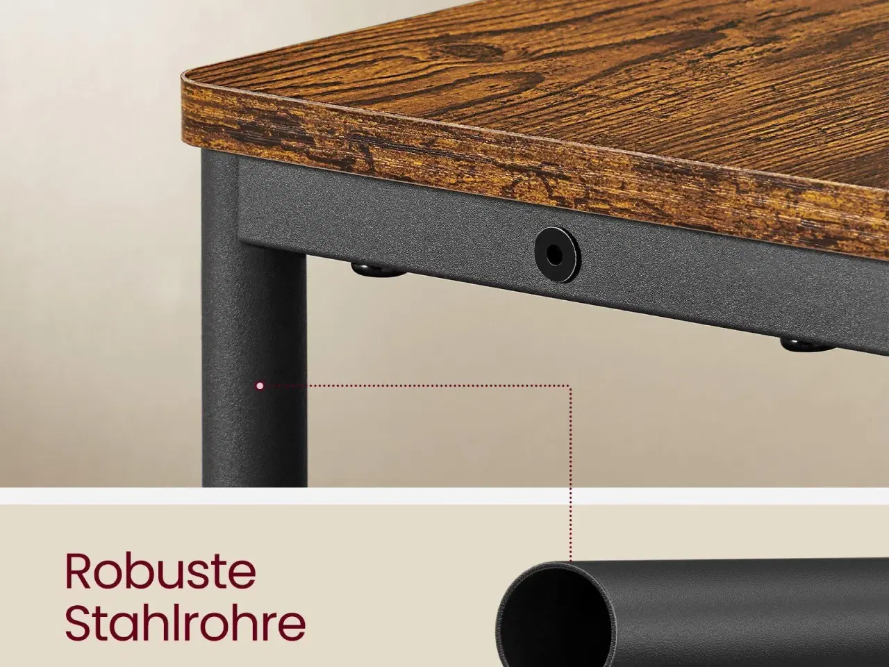 Billede 5 - Sidebord med strømudtag slim 3-etagers, tidløst rustikt brun/sort