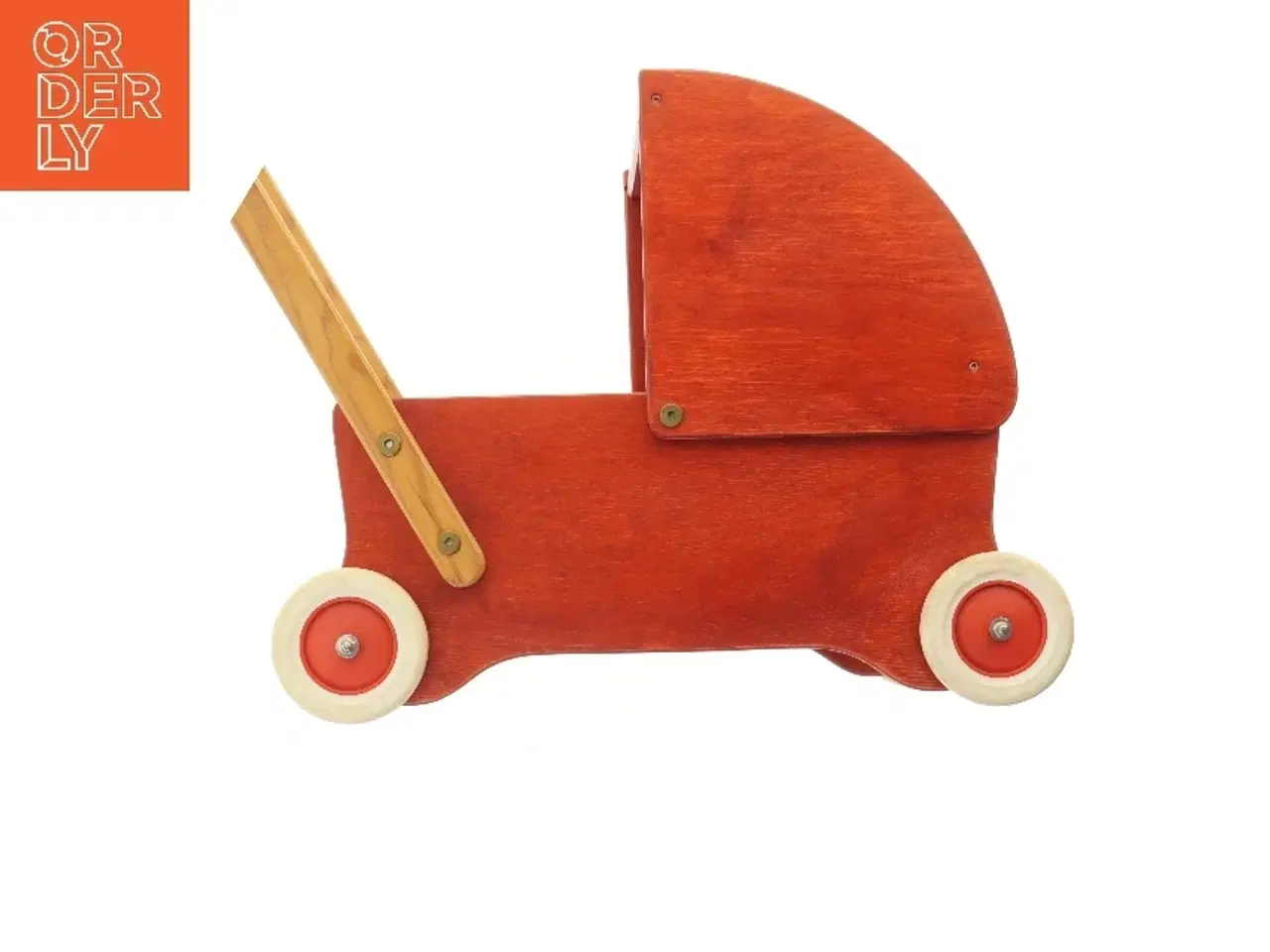 Billede 2 - Trædukkevogn håndlavet  (str. 50x30 cm)